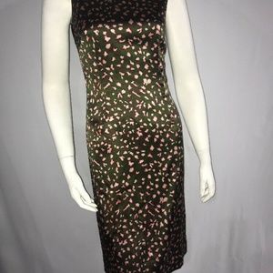Bryan Bradley Green Pink Leopard Animal Print Silk